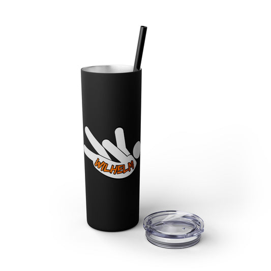 Wilhelm Logo Skinny Tumbler with Straw, 20oz