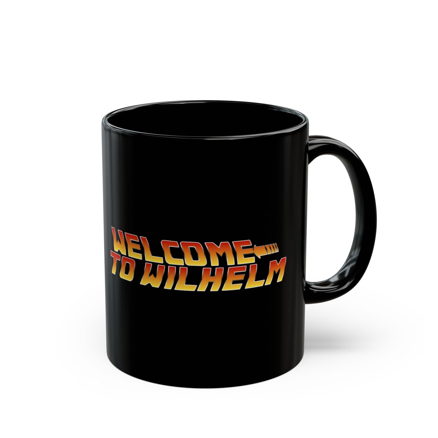 "Welcome to Wilhelm" BTTF Black Mug (11oz)